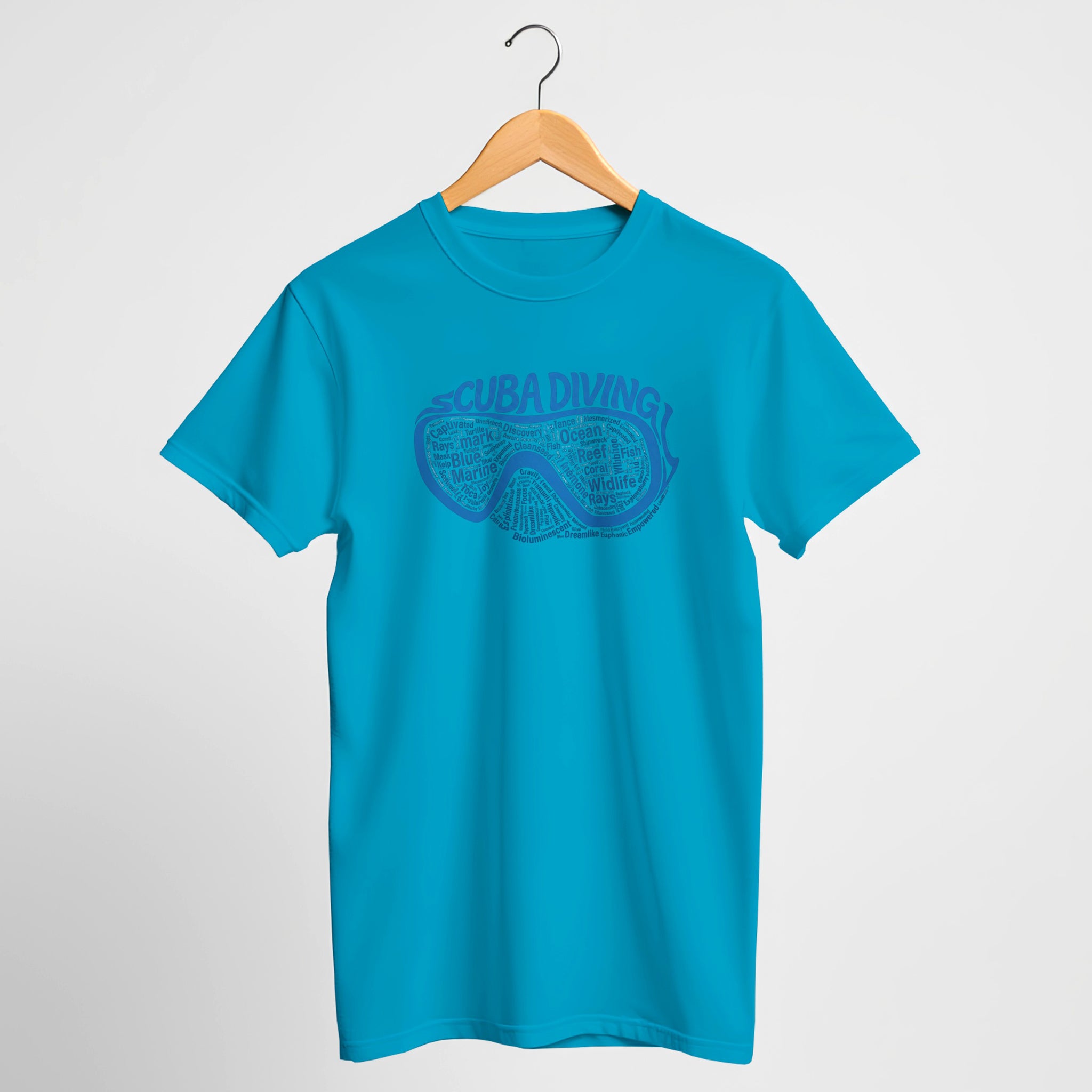 Scuba Calligram Tee — Scuba Diving Words Graphic T-Shirt