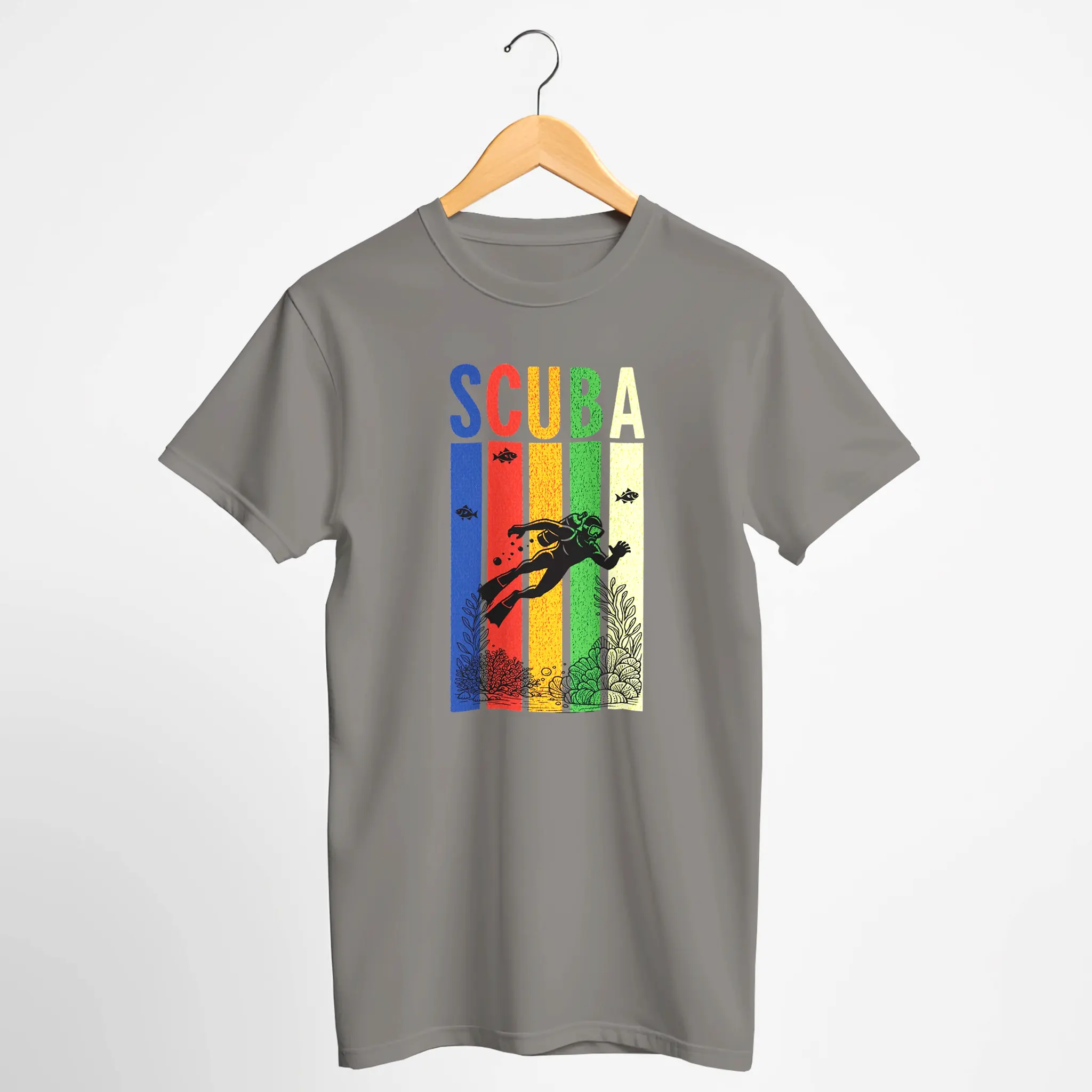 Retro Rainbow SCUBA Diver T-Shirt