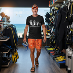 Scuba Diving Family on Dark Colored Crew Neck Tees