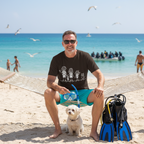 Scuba Diving Family on Dark Colored Crew Neck Tees