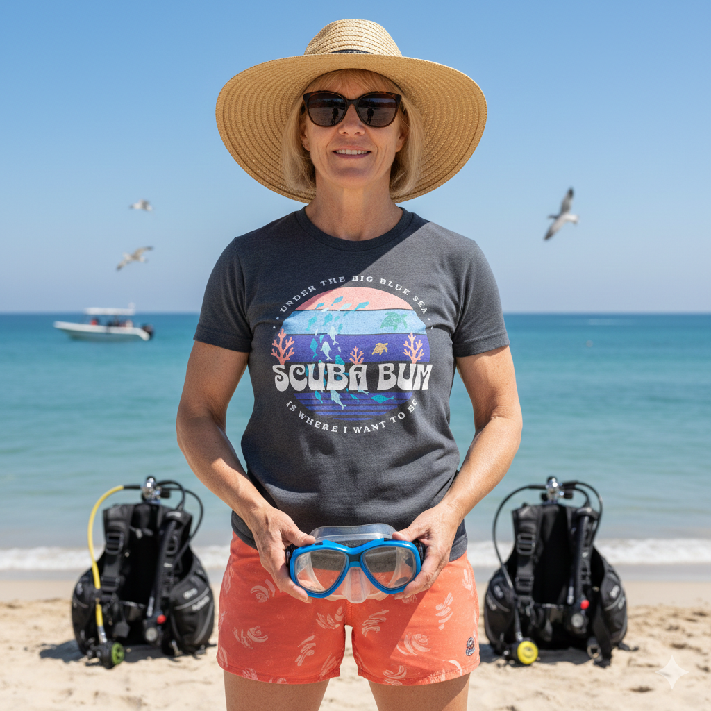 Scuba Bum Vintage Sunset Tee Shirt - Version 2