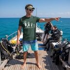 Scuba Diving Family on Dark Colored Crew Neck Tees