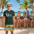 Scuba Diving Family on Dark Colored Crew Neck Tees