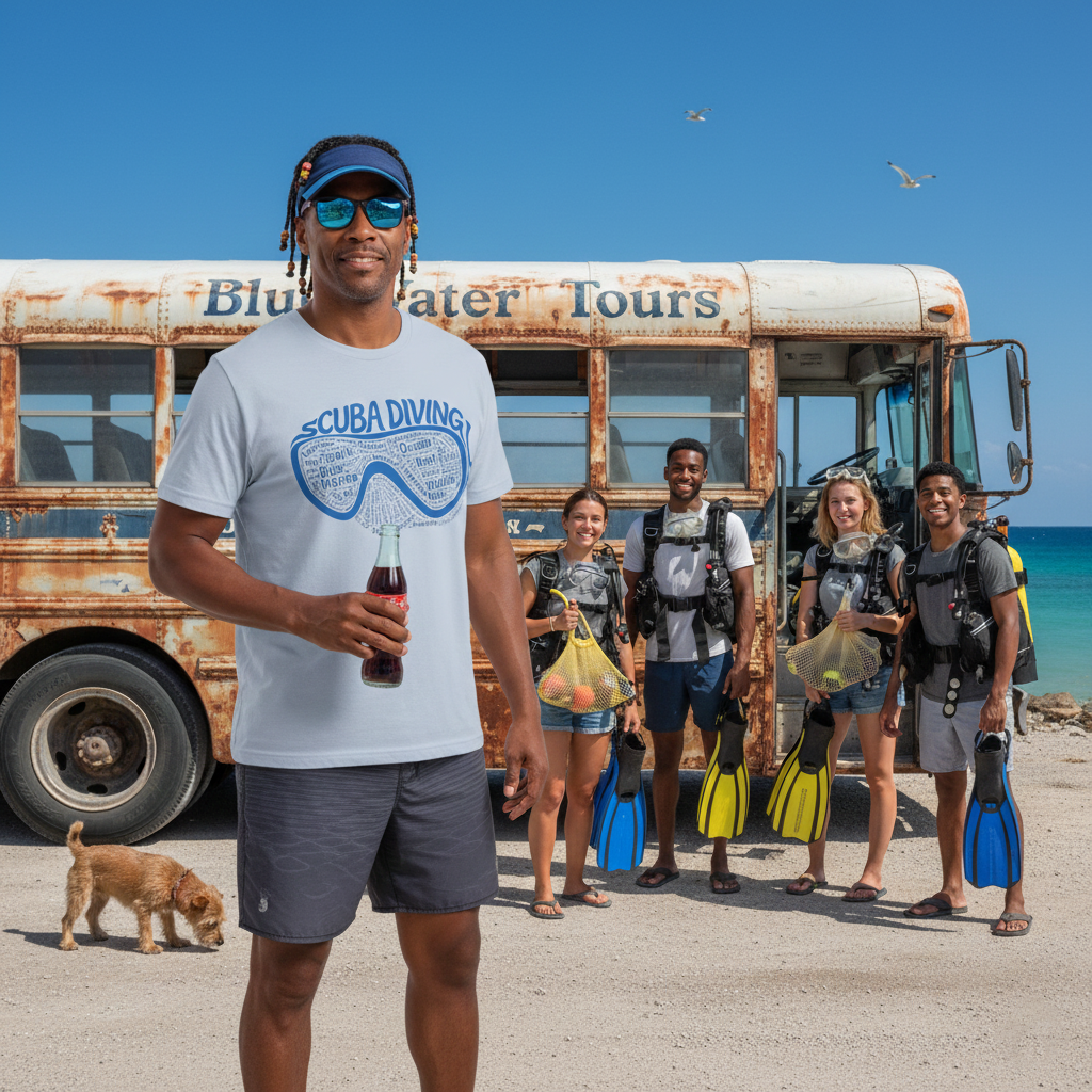 Scuba Calligram Tee — Scuba Diving Words Graphic T-Shirt