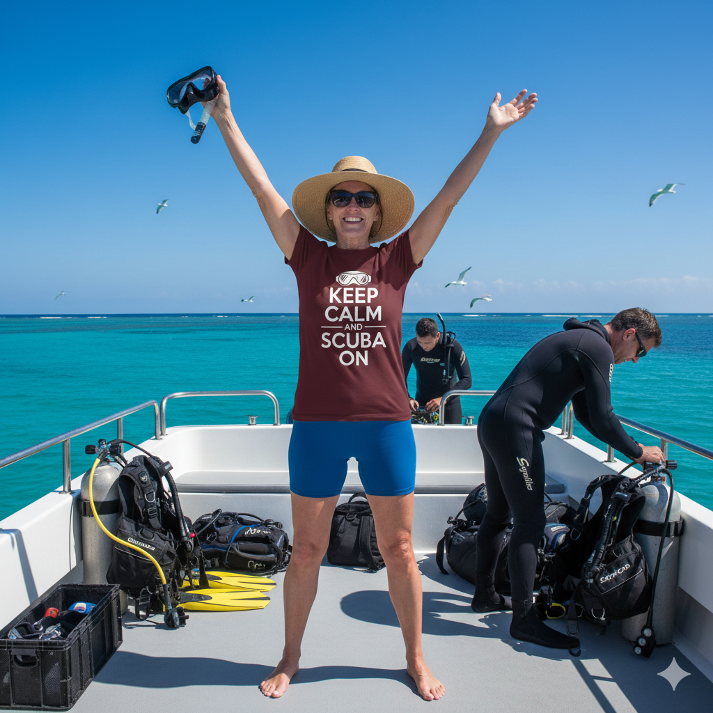Keep Calm And Scuba On - Dark T-Shirts