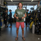 Scuba Diving Family on Dark Colored Crew Neck Tees