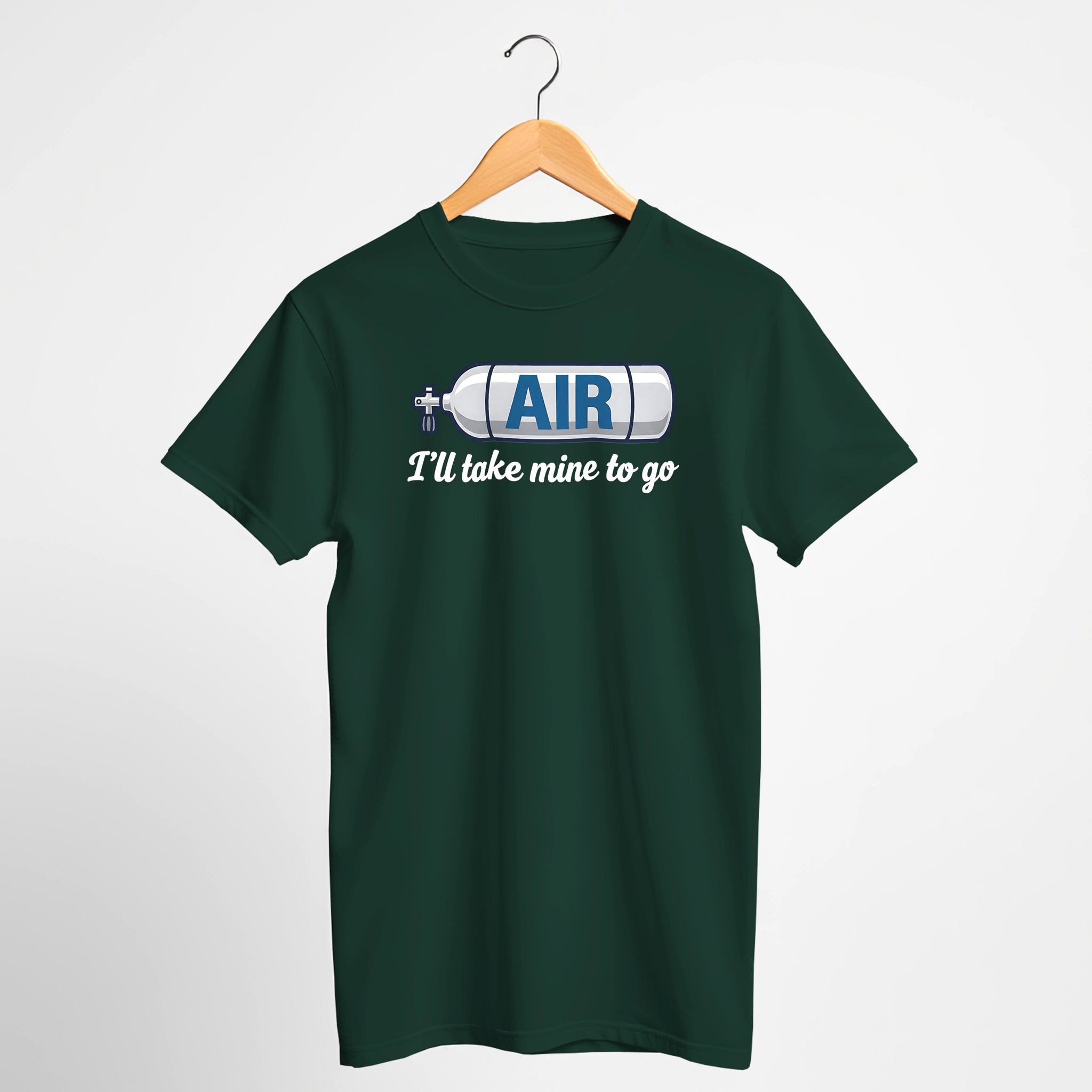 AIR - I'll Take Mine to Go - Funny Scuba Tee Shirt Dark Colors