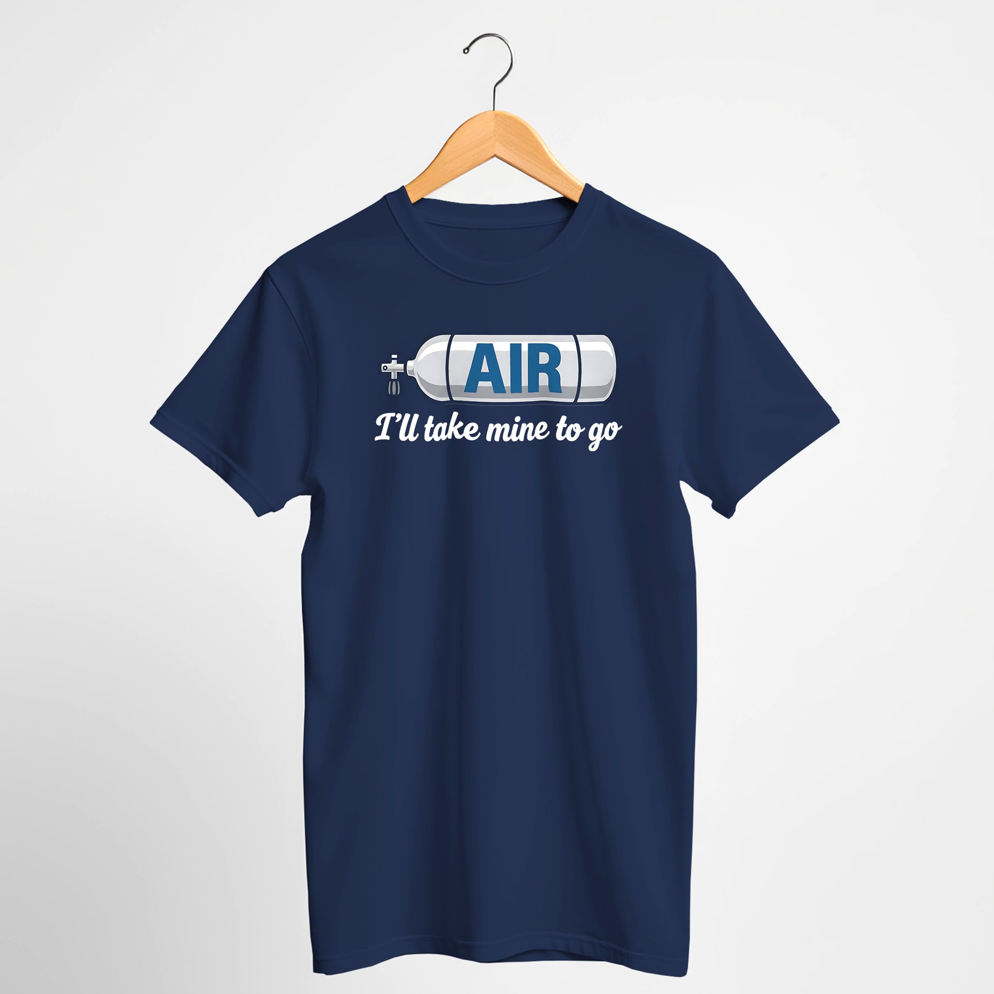 AIR - I'll Take Mine to Go - Funny Scuba Tee Shirt Dark Colors