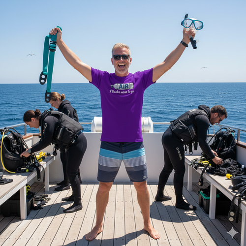 AIR - I'll Take Mine to Go - Funny Scuba Tee Shirt Dark Colors