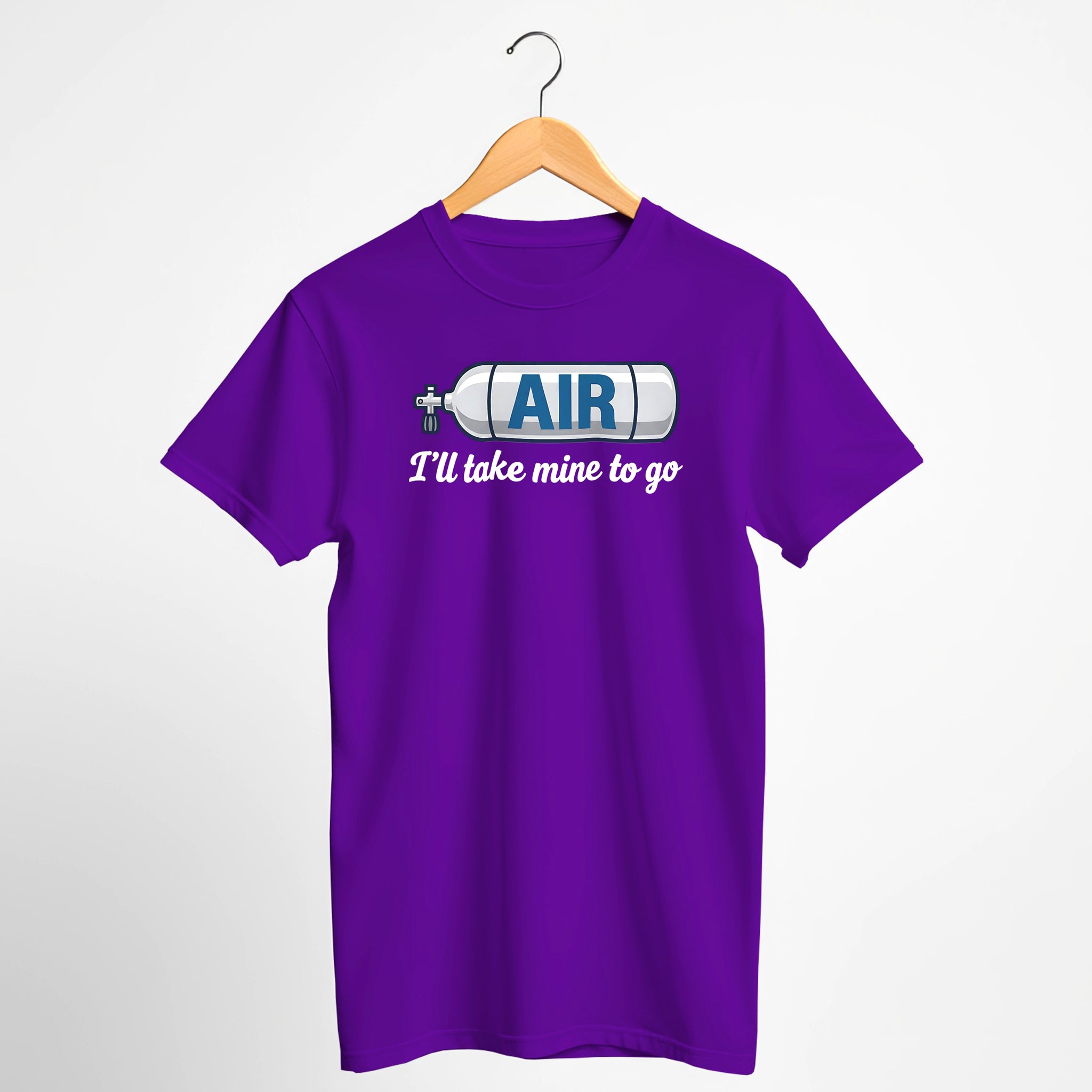 AIR - I'll Take Mine to Go - Funny Scuba Tee Shirt Dark Colors