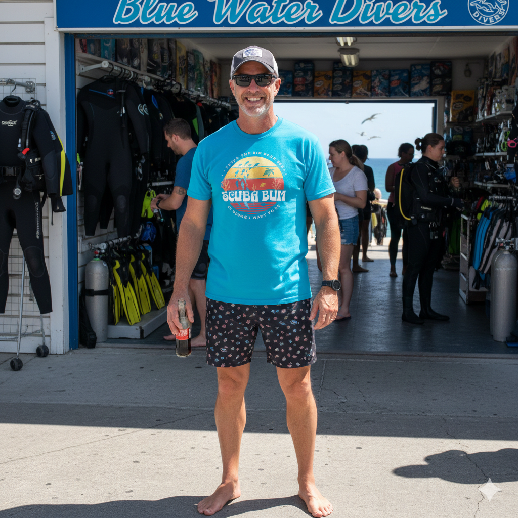 Scuba Bum Vintage Sunset Tee Shirt - Version 3