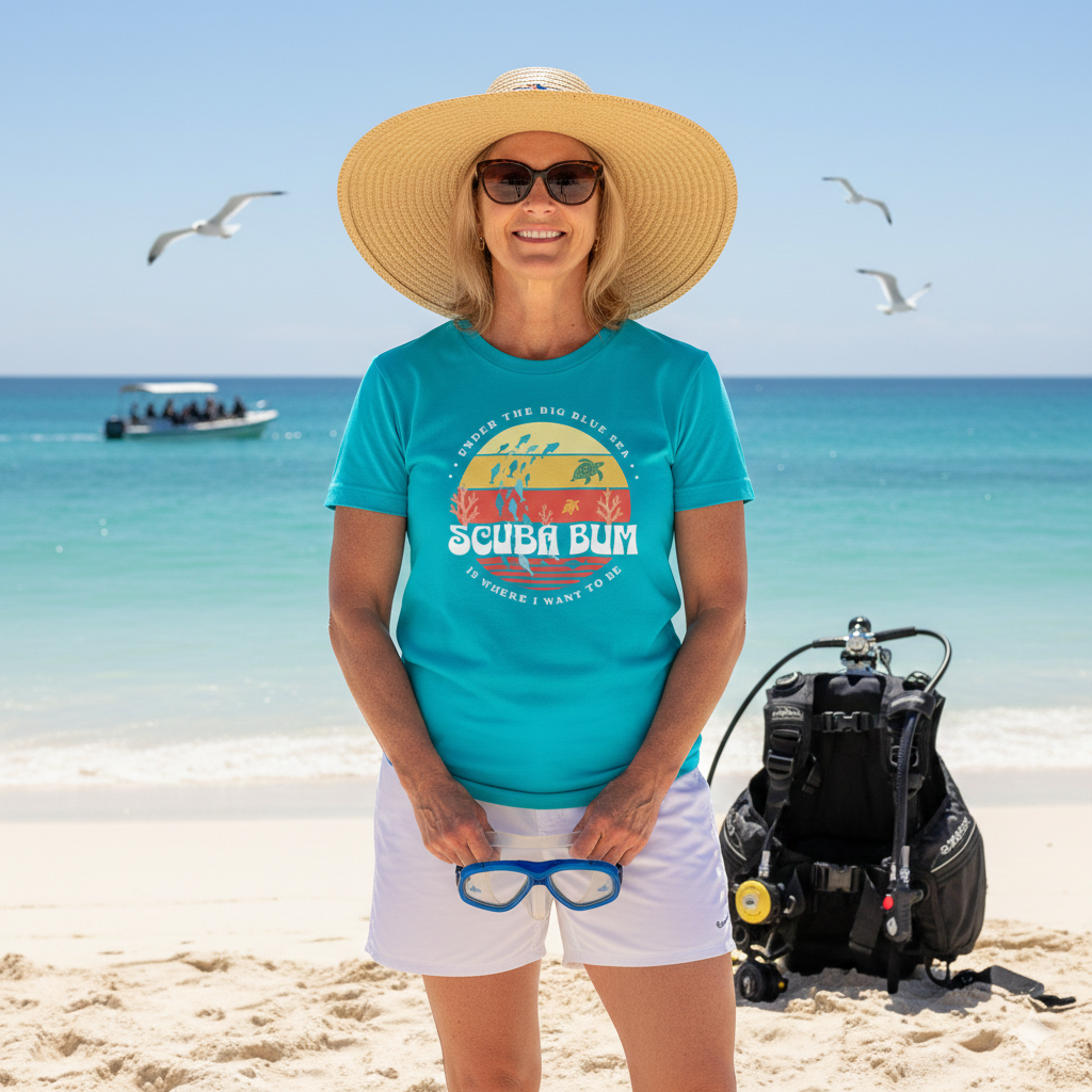 Scuba Bum Vintage Sunset Tee Shirt - Version 3