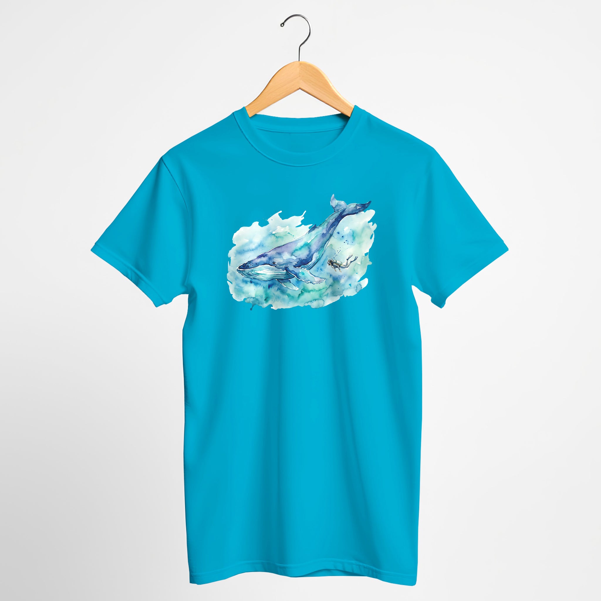 Diver & Whale Watercolor T-Shirt
