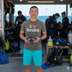 "I ♥ Scuba" Dive Flag T-Shirt - Distressed Print