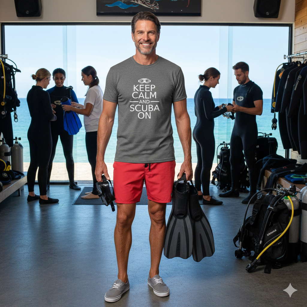 Keep Calm And Scuba On - Dark T-Shirts