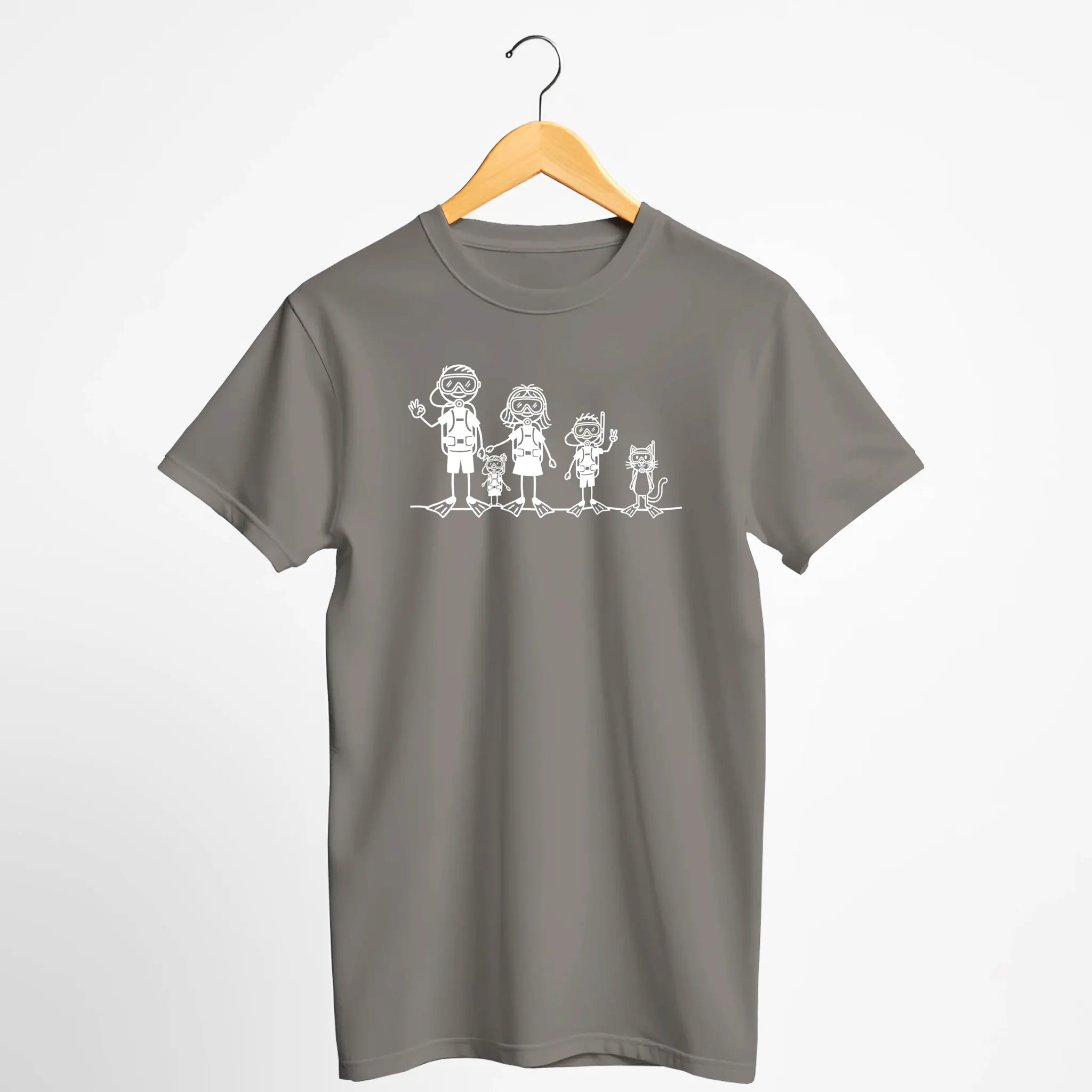 Scuba Diving Stick Figure Family T-Shirt