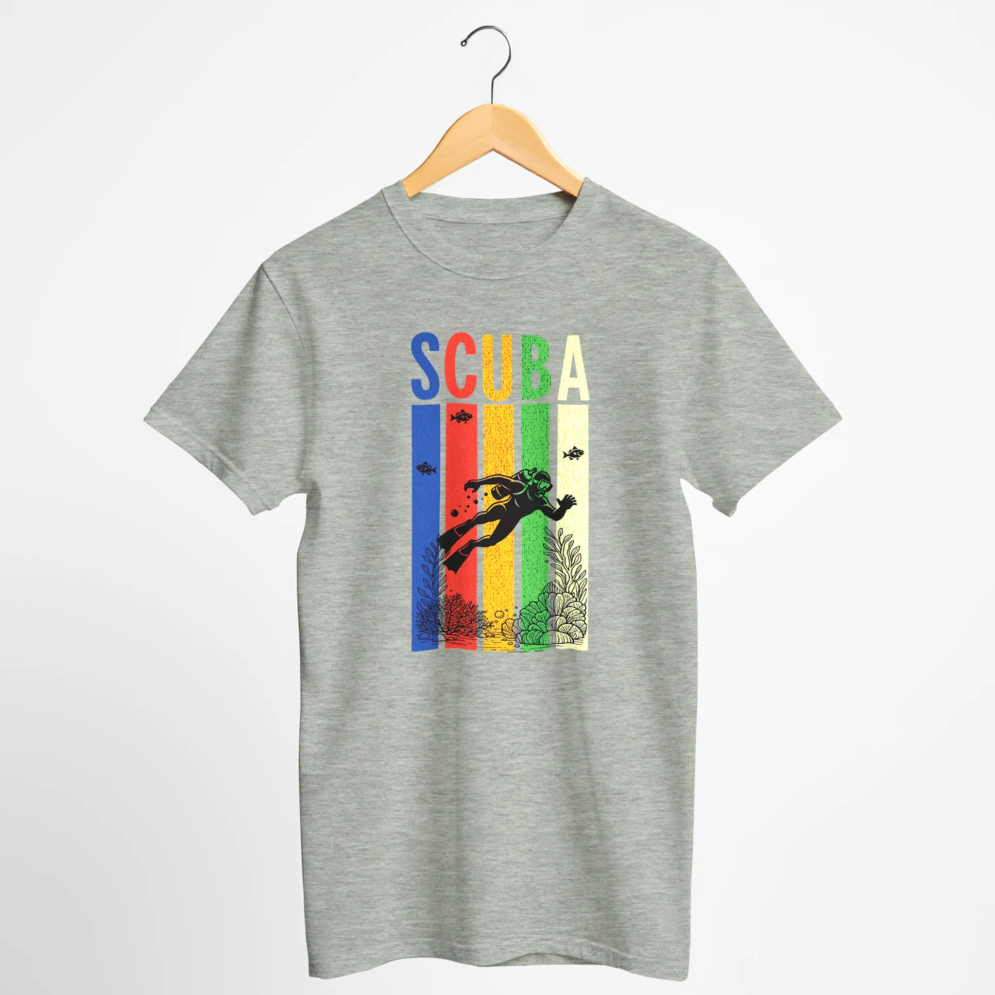 Retro Rainbow SCUBA Diver T-Shirt