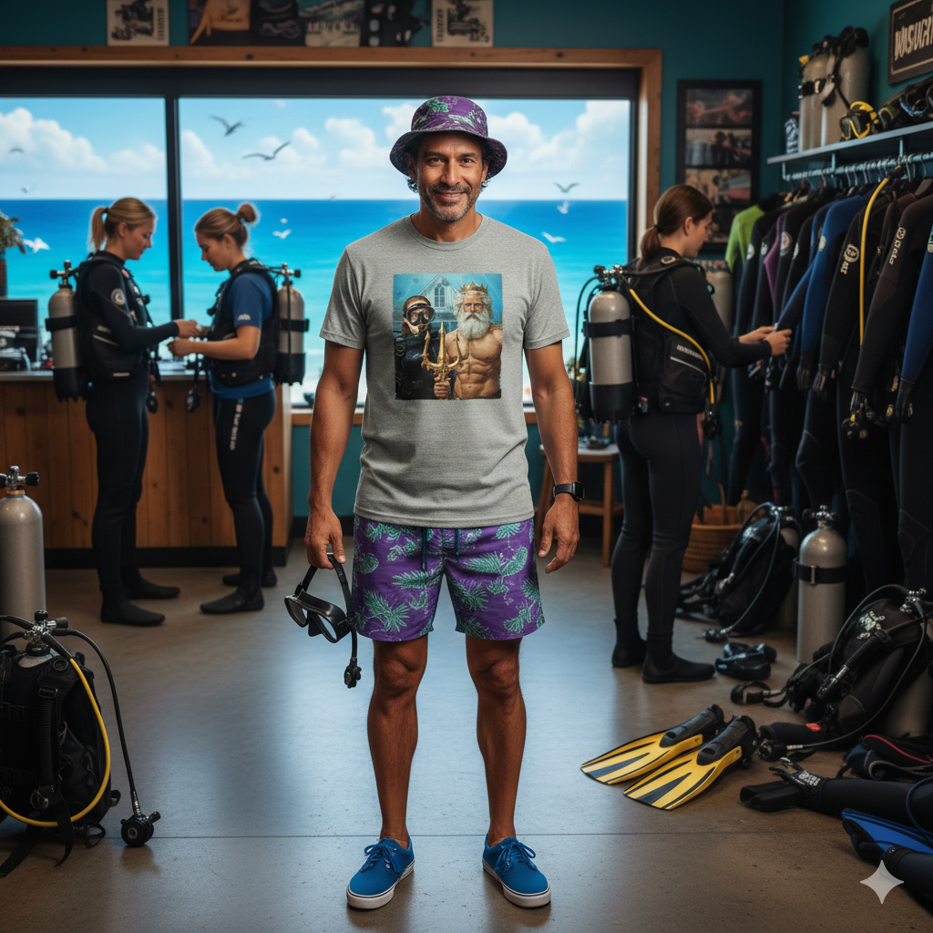 Underwater American Gothic Scuba T-Shirt