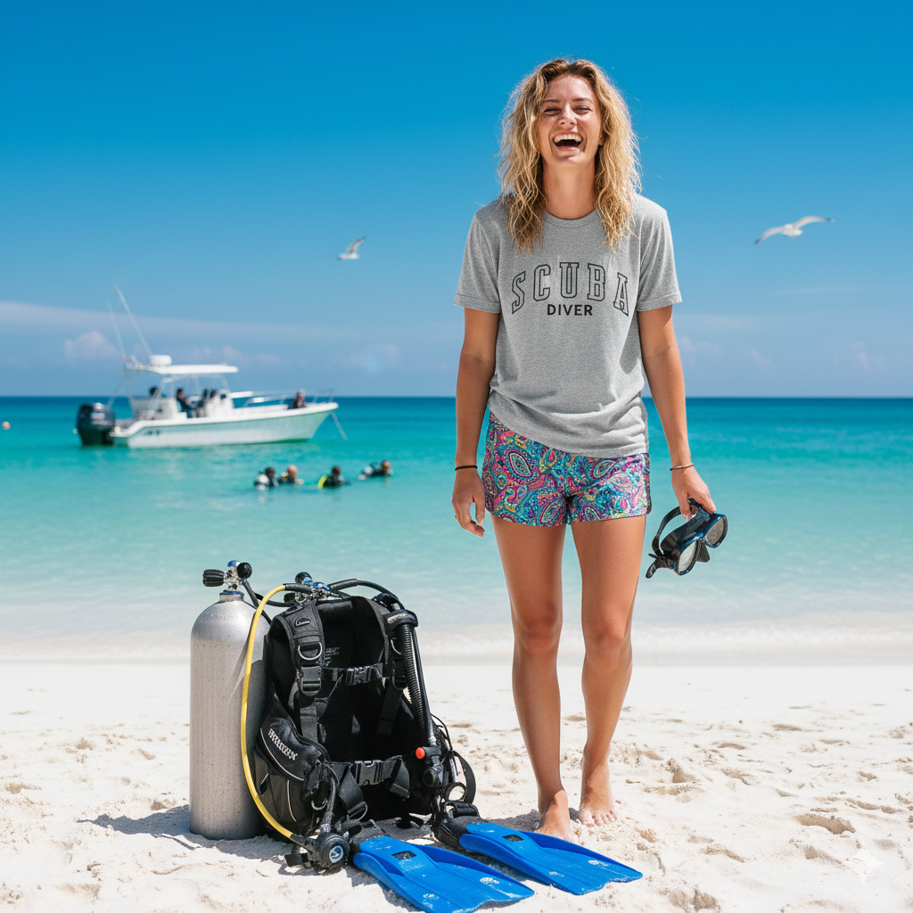 Classic SCUBA DIVER College Font T-Shirt