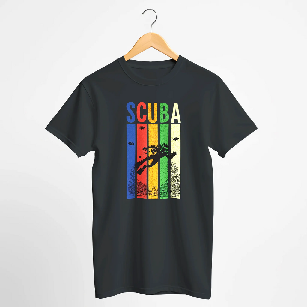 Retro Rainbow SCUBA Diver T-Shirt