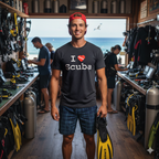 "I ♥ Scuba" Dive Flag T-Shirt - Distressed Print