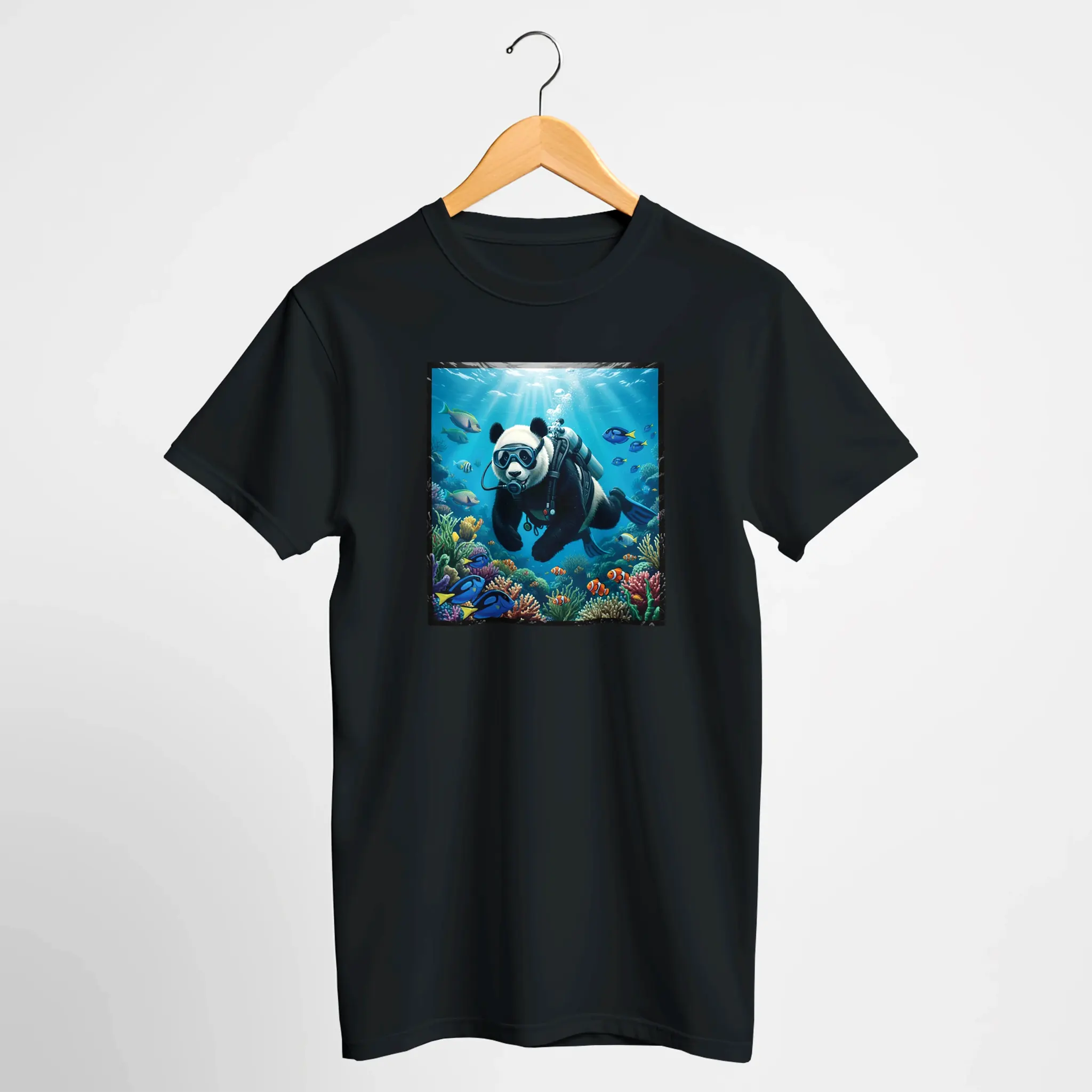Diving Panda Tee — Cute Scuba Panda Underwater Graphic T-Shirt