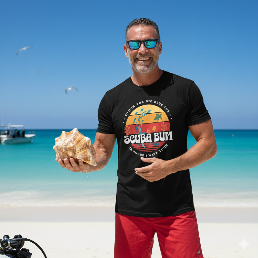 Scuba Bum Vintage Sunset Tee Shirt - Version 3