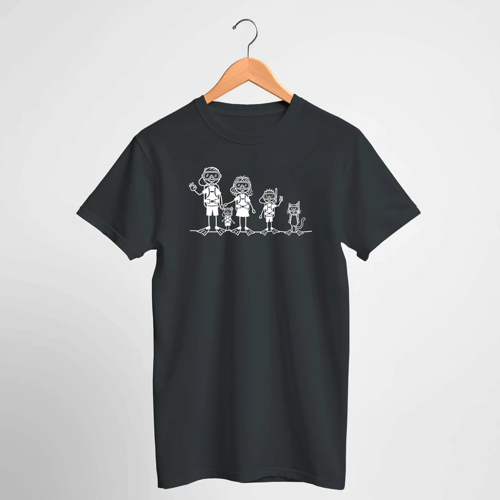 Scuba Diving Stick Figure Family T-Shirt