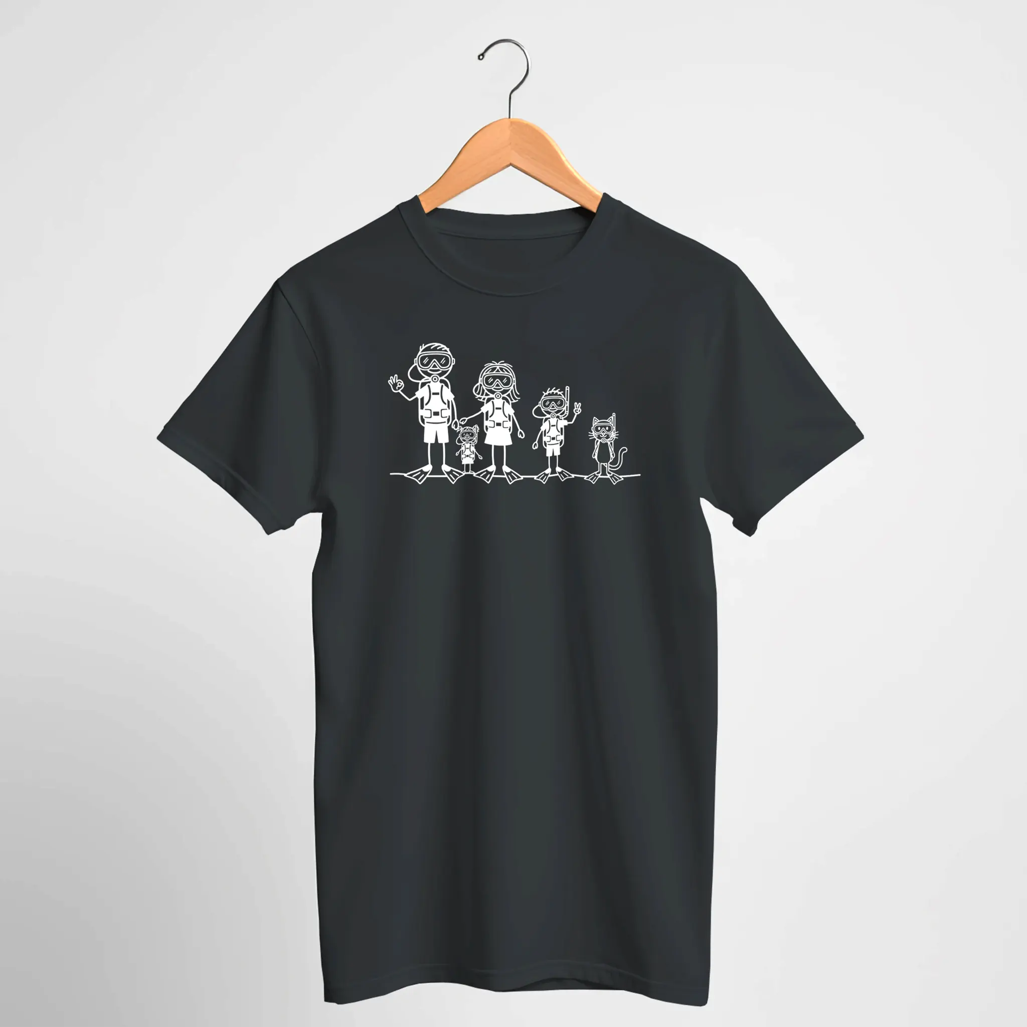 Scuba Diving Stick Figure Family T-Shirt