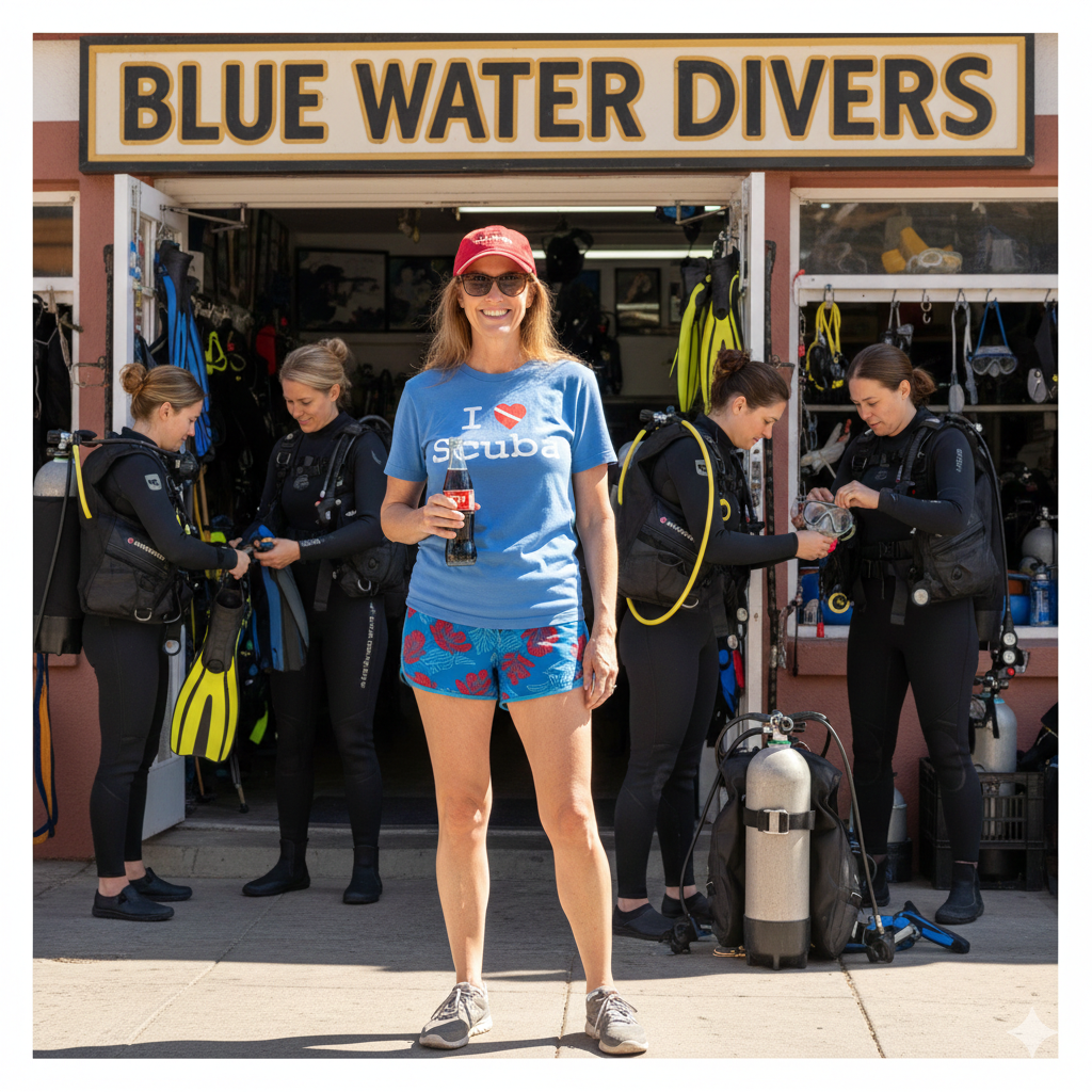 "I ♥ Scuba" Dive Flag T-Shirt - Distressed Print