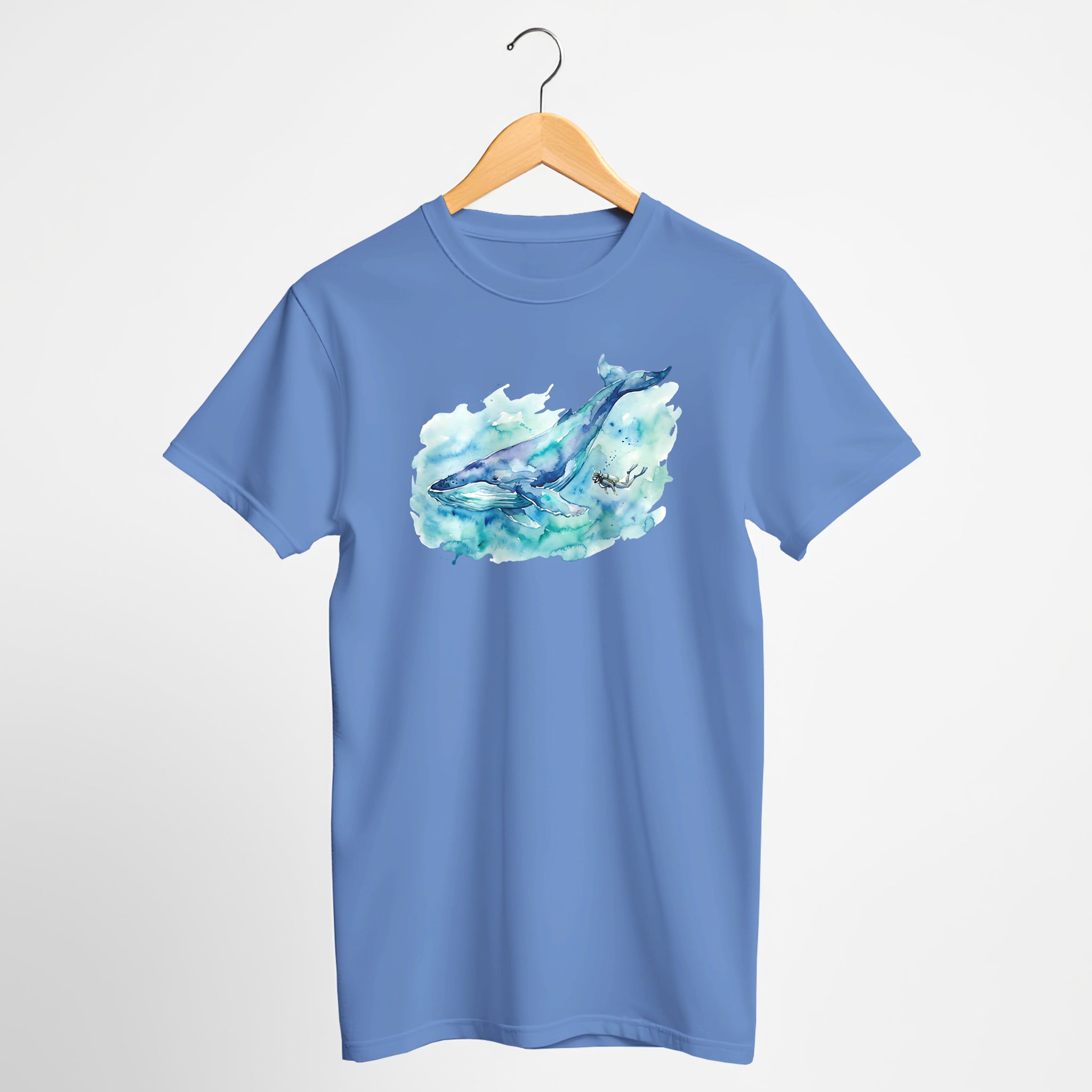 Diver & Whale Watercolor T-Shirt