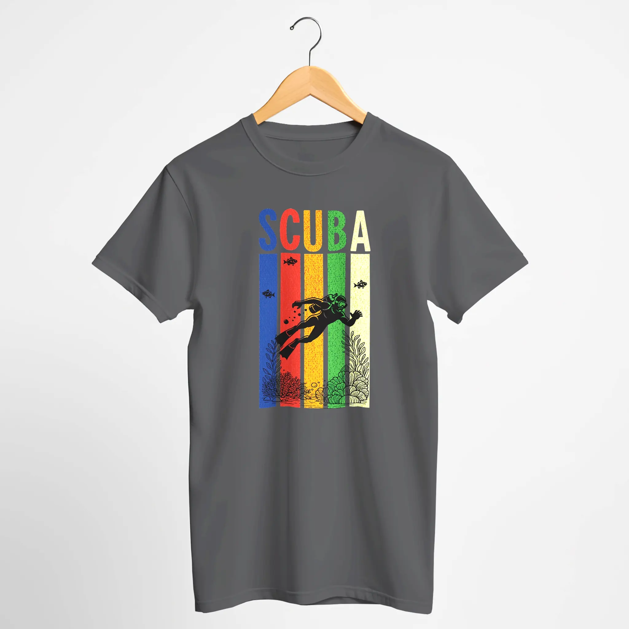 Retro Rainbow SCUBA Diver T-Shirt