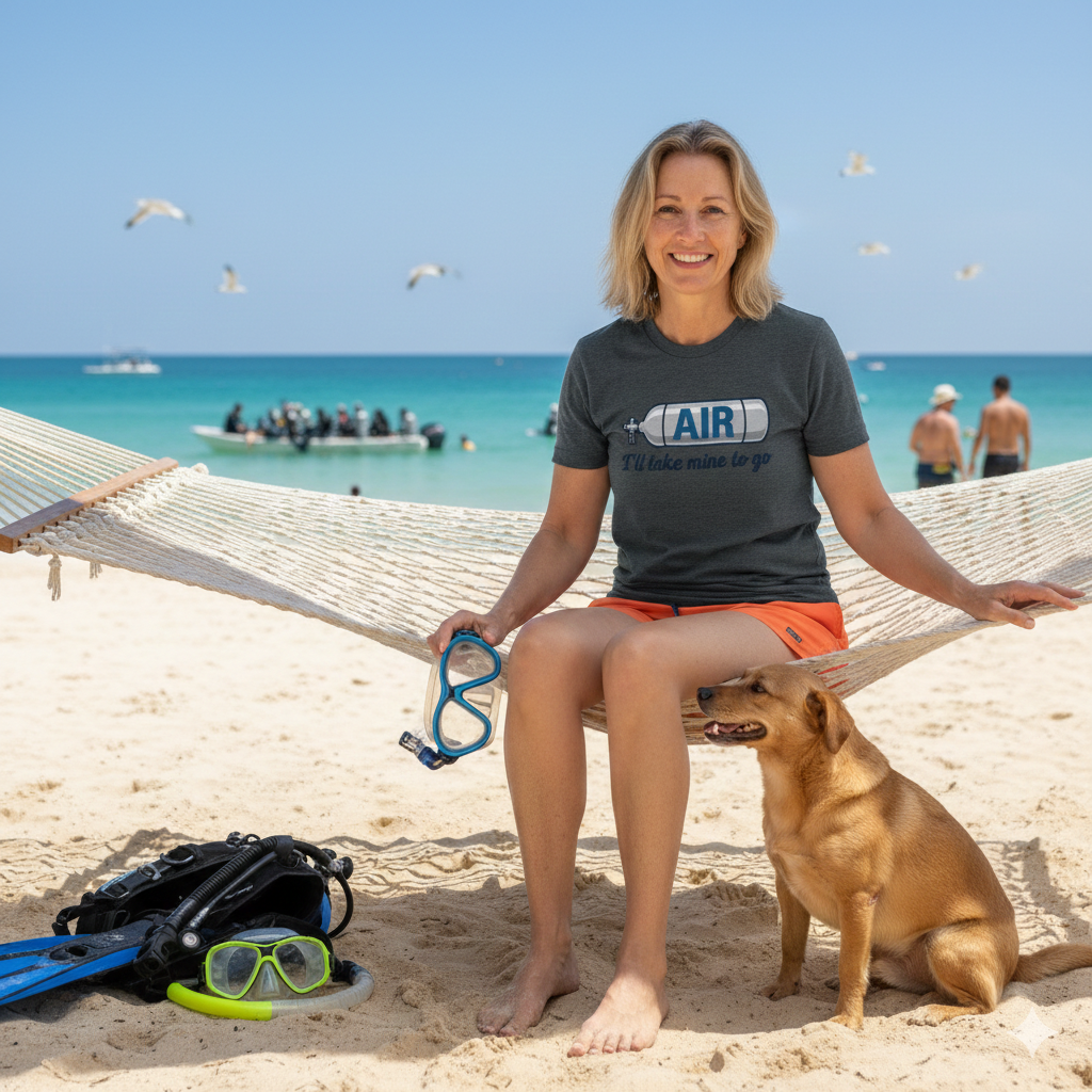 AIR - I'll Take Mine to Go - Funny Scuba Tee Shirt