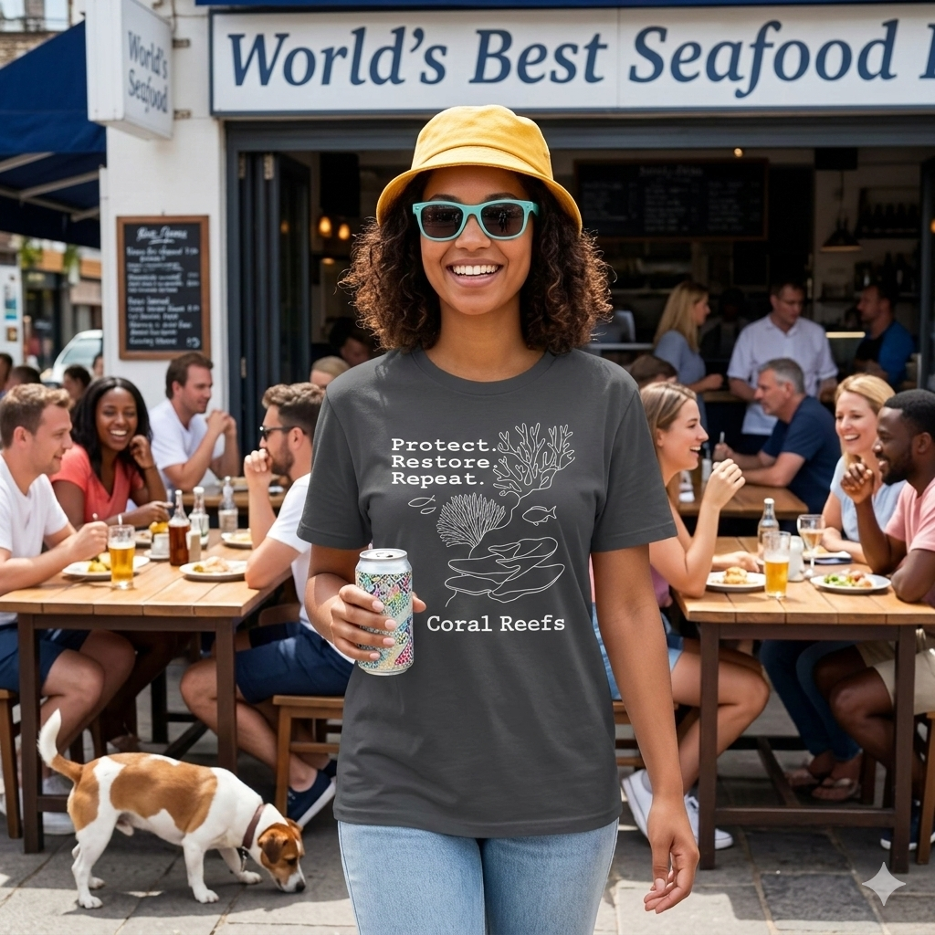 Protect. Restore. Repeat. Coral Conservation T-Shirt