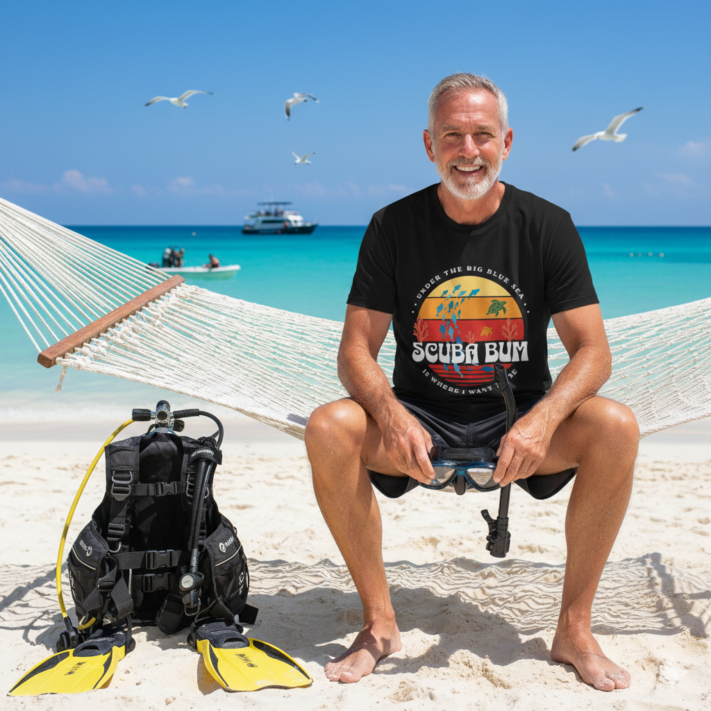 Scuba Bum Vintage Sunset Tee Shirt - Version 3