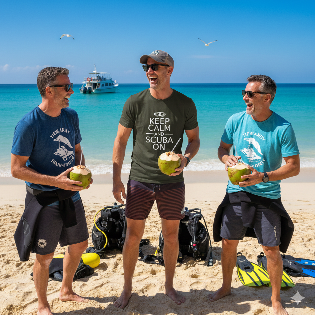 Keep Calm And Scuba On - Dark T-Shirts