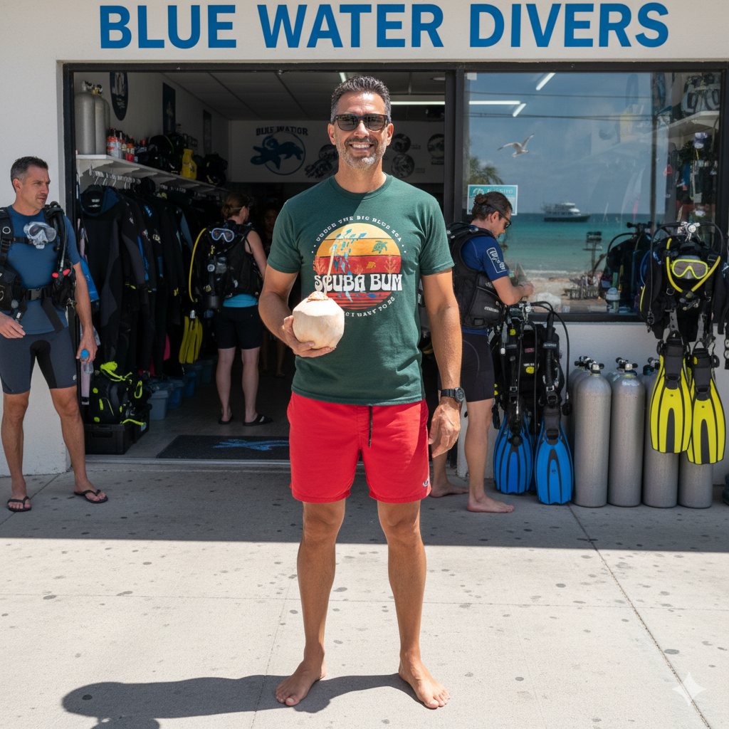 Scuba Bum Vintage Sunset Tee Shirt - Version 3