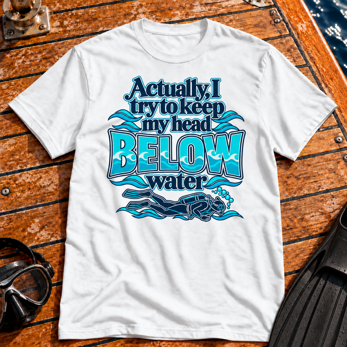 Actually, I Try To Keep My Head BELOW Water T-Shirt