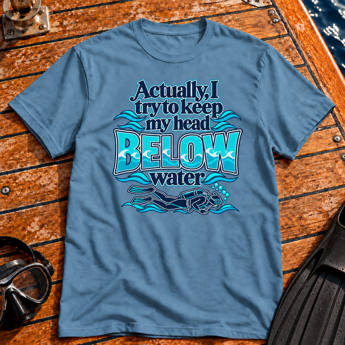 Actually, I Try To Keep My Head BELOW Water T-Shirt