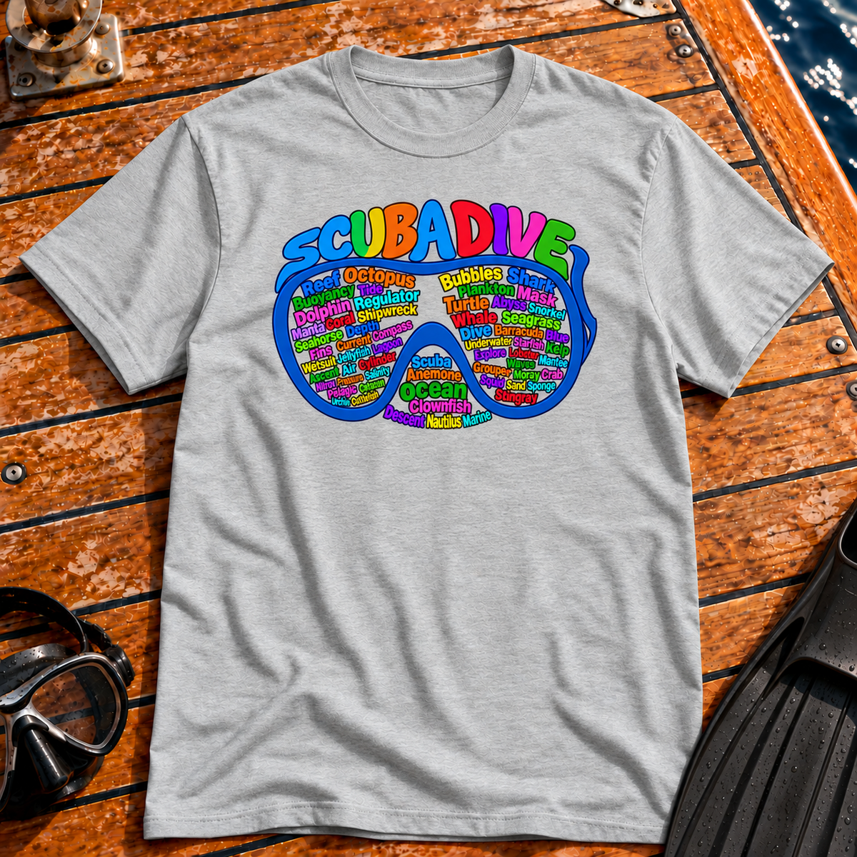 Through the Looking Mask Calligram T-shirt