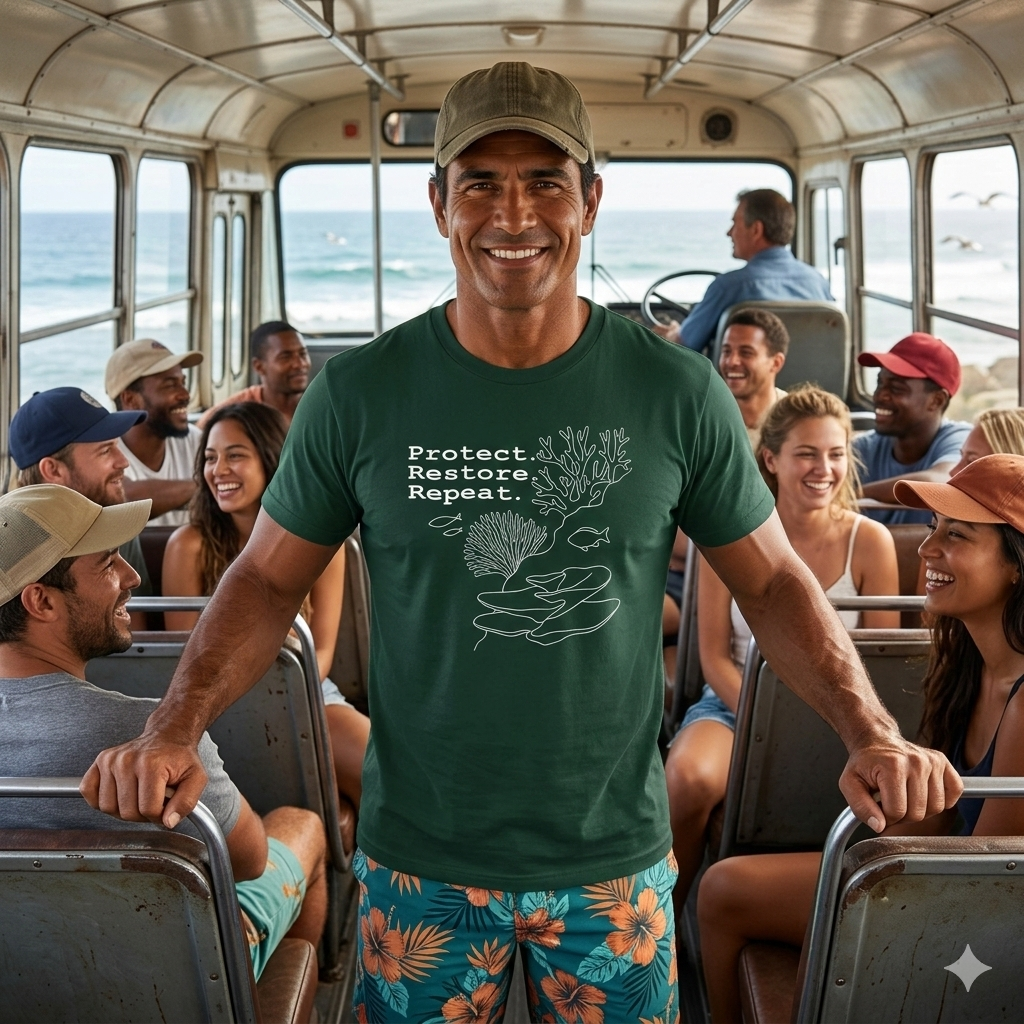 Protect. Restore. Repeat. Coral Conservation T-Shirt