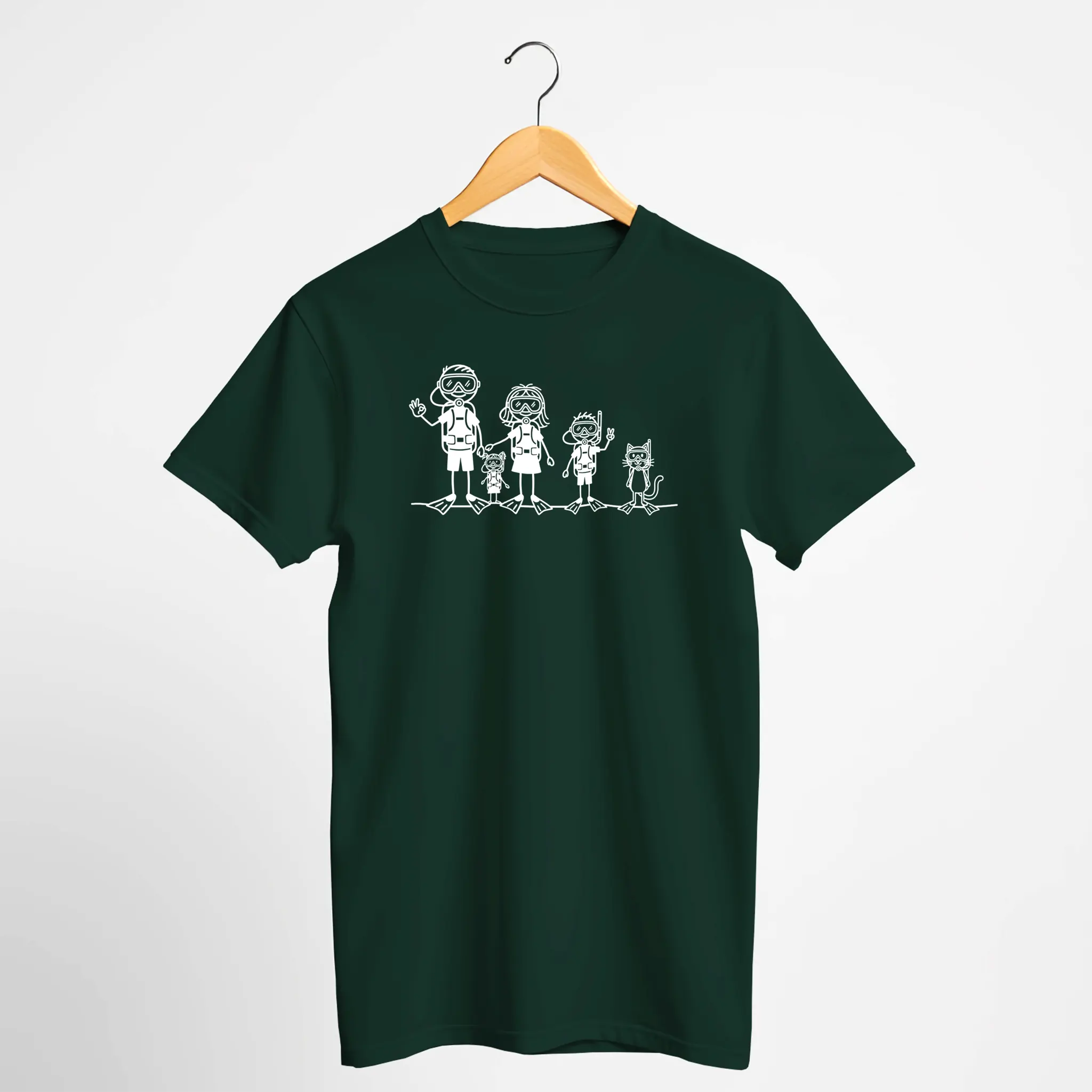 Scuba Diving Stick Figure Family T-Shirt