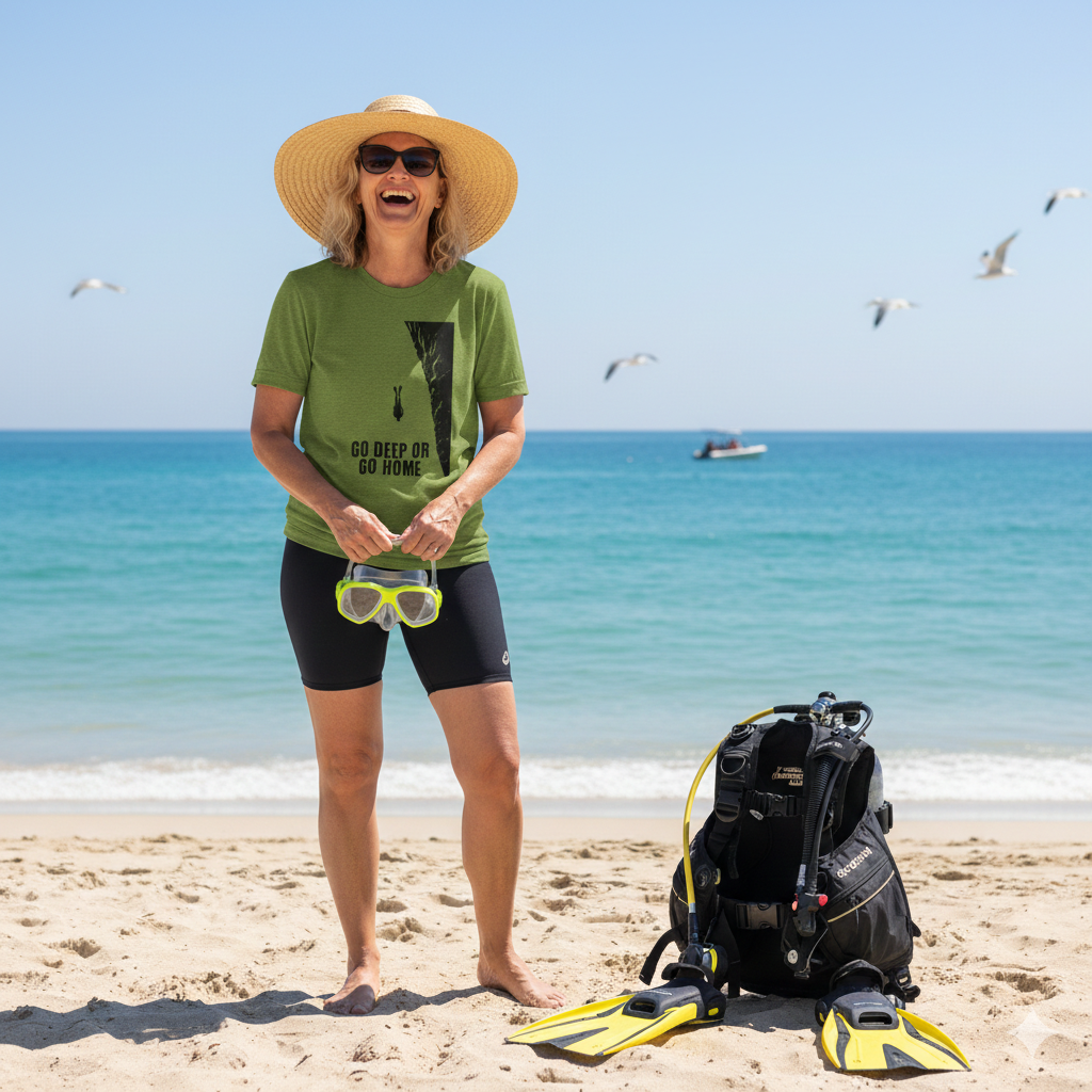 Go Deep Or Go Home Scuba Diving T-Shirt