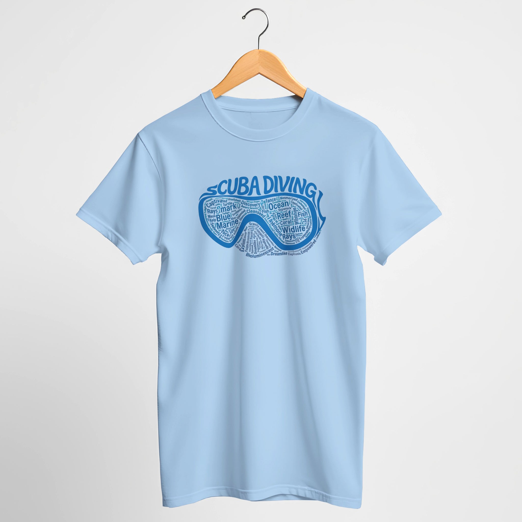Scuba Calligram Tee — Scuba Diving Words Graphic T-Shirt