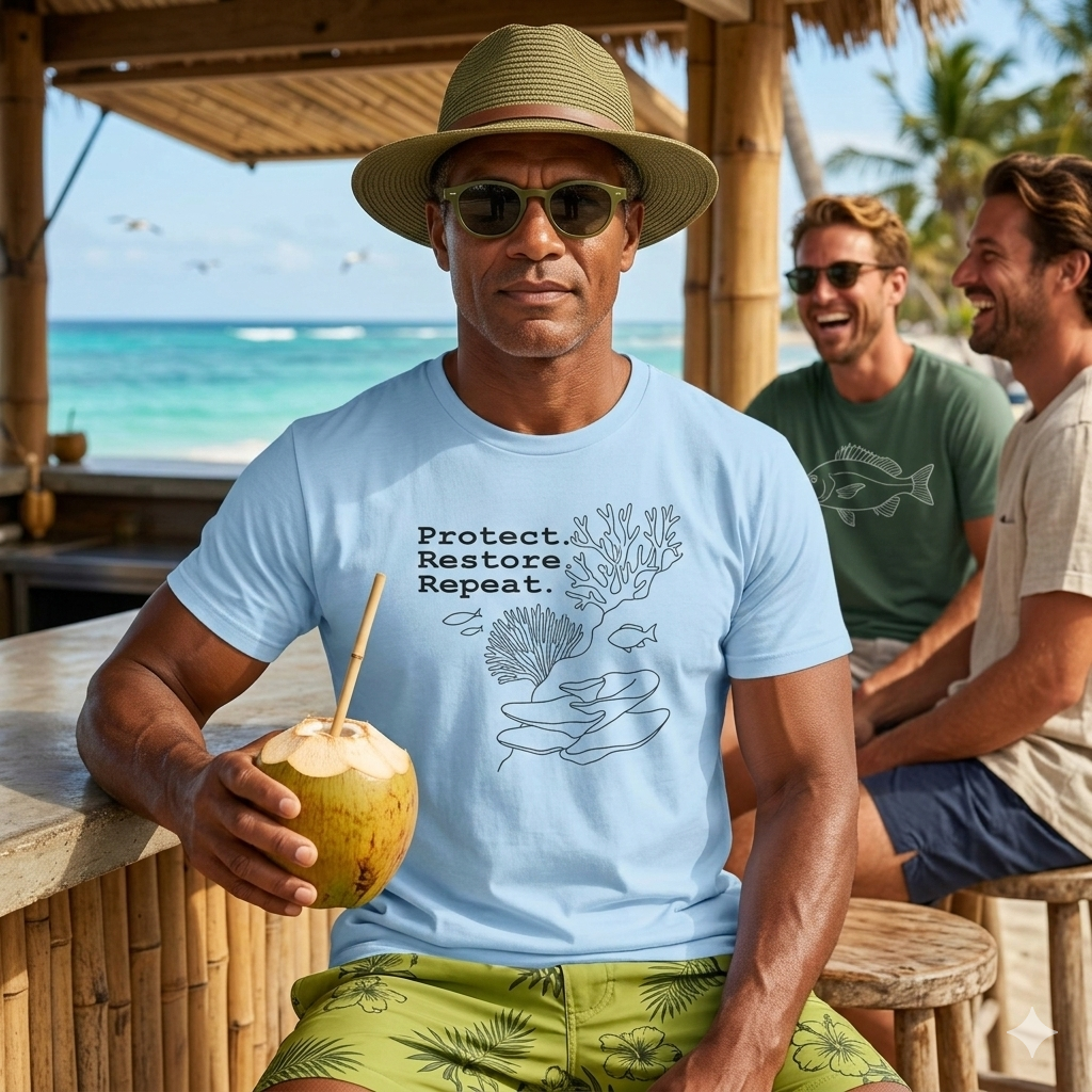Protect. Restore. Repeat. Coral Conservation T-Shirt