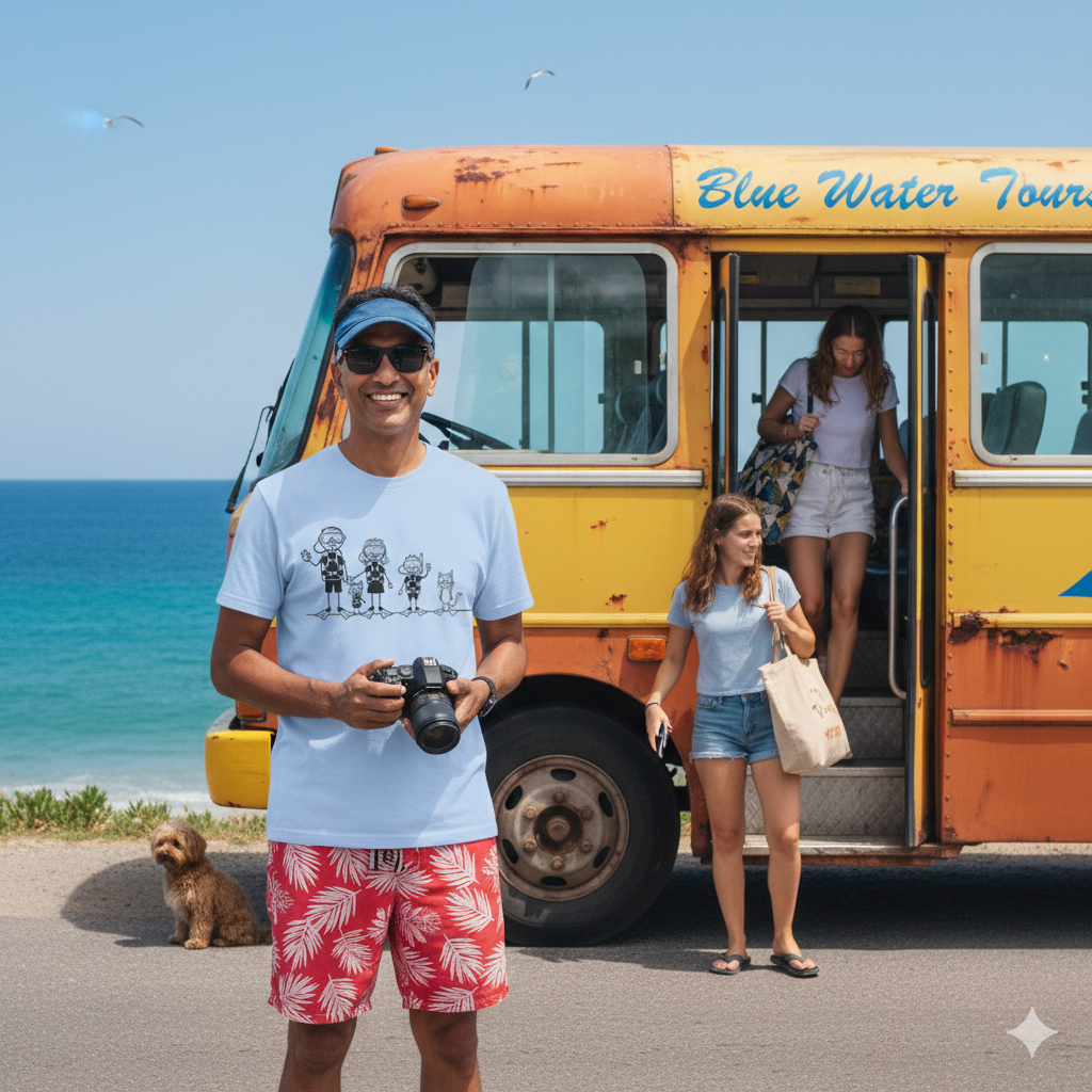 Scuba Diving Stick Figure Family T-Shirt