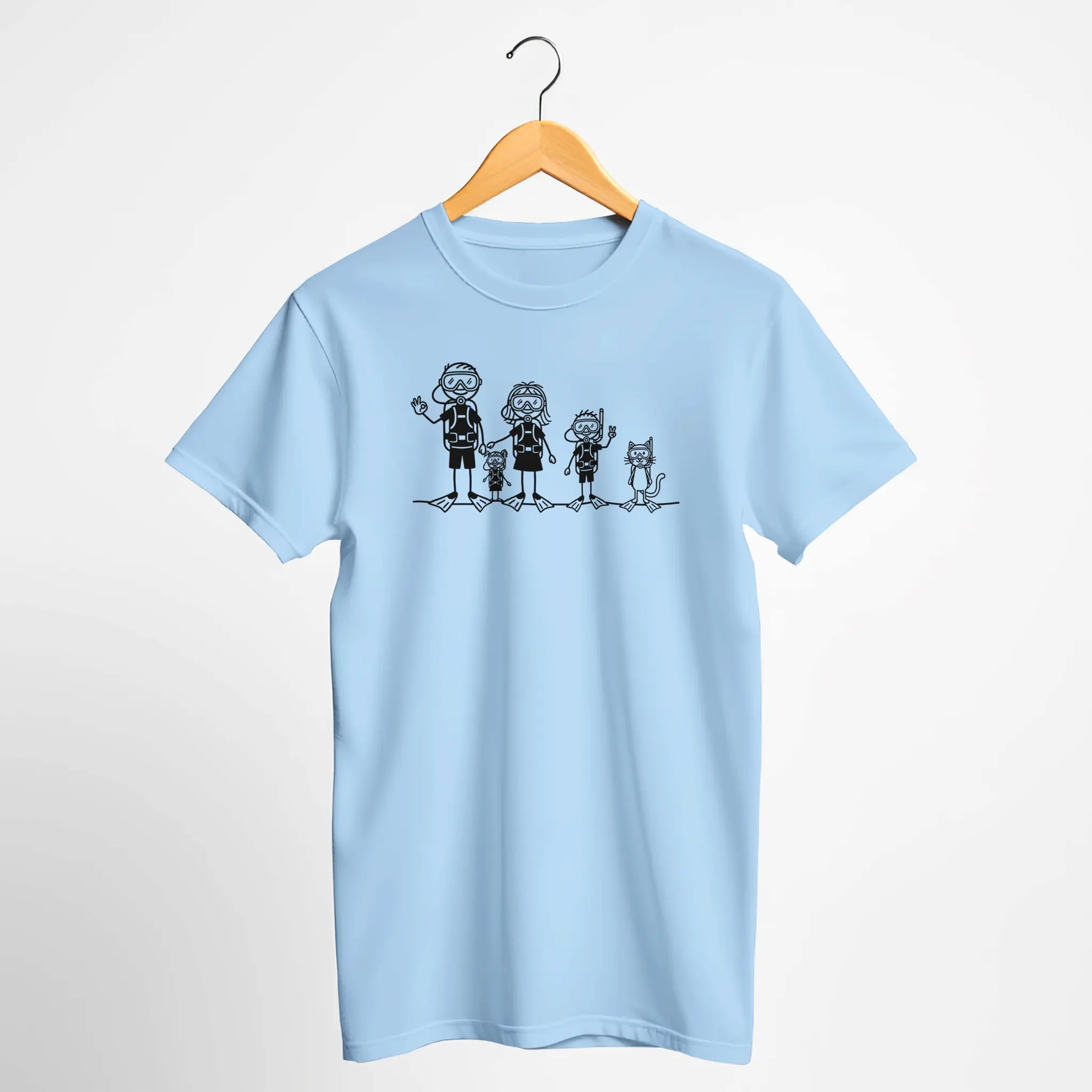 Scuba Diving Stick Figure Family T-Shirt