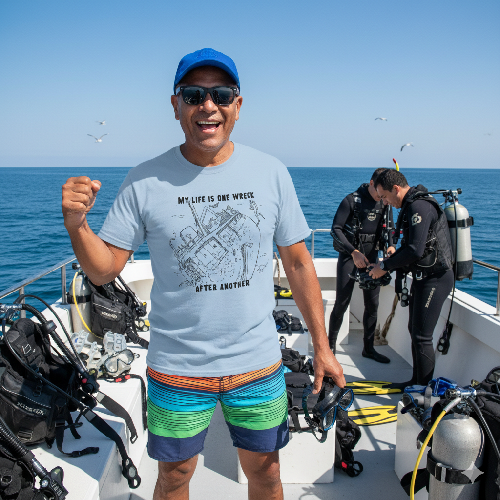 My Life Is One Wreck After Another -  Scuba Diving T-Shirt