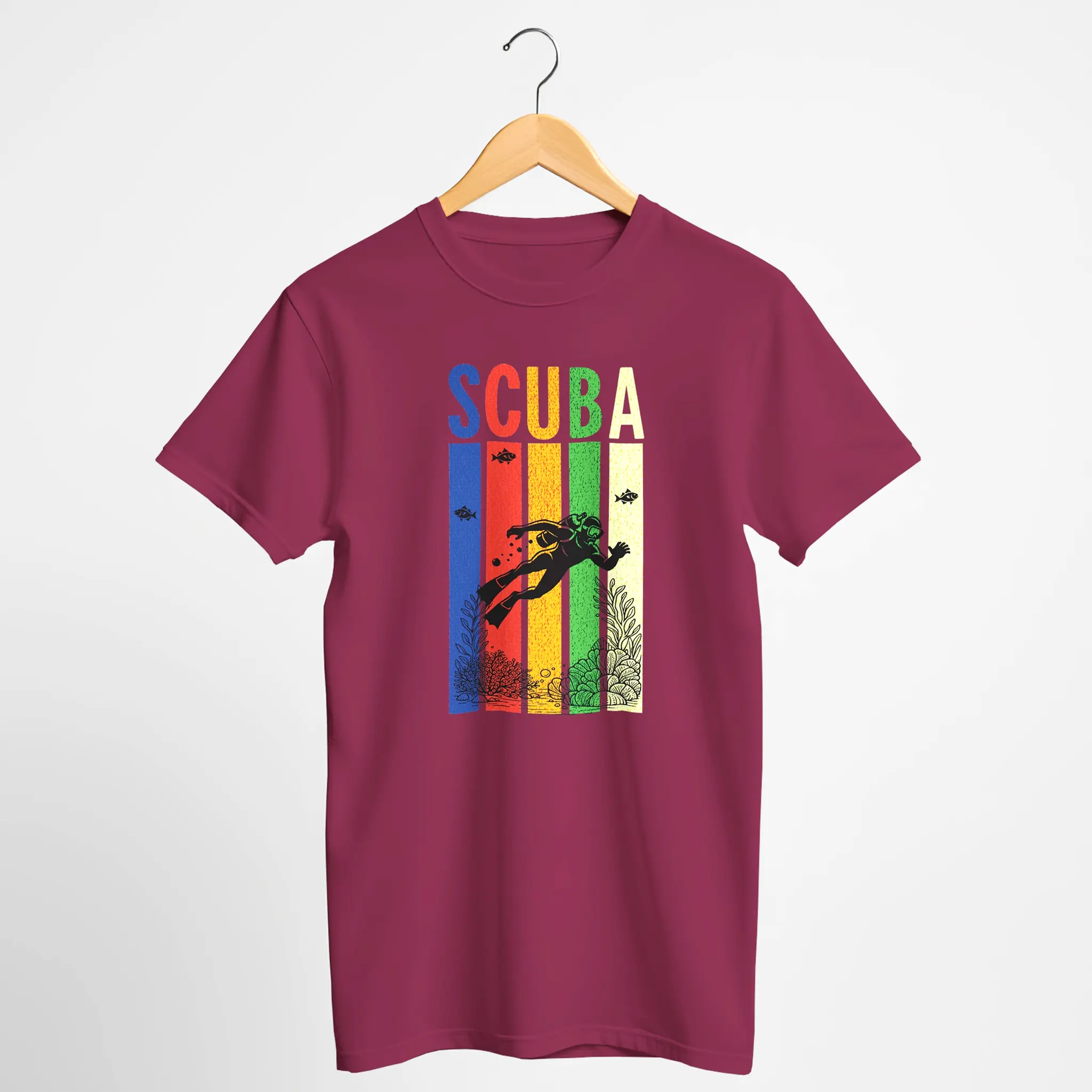 Retro Rainbow SCUBA Diver T-Shirt