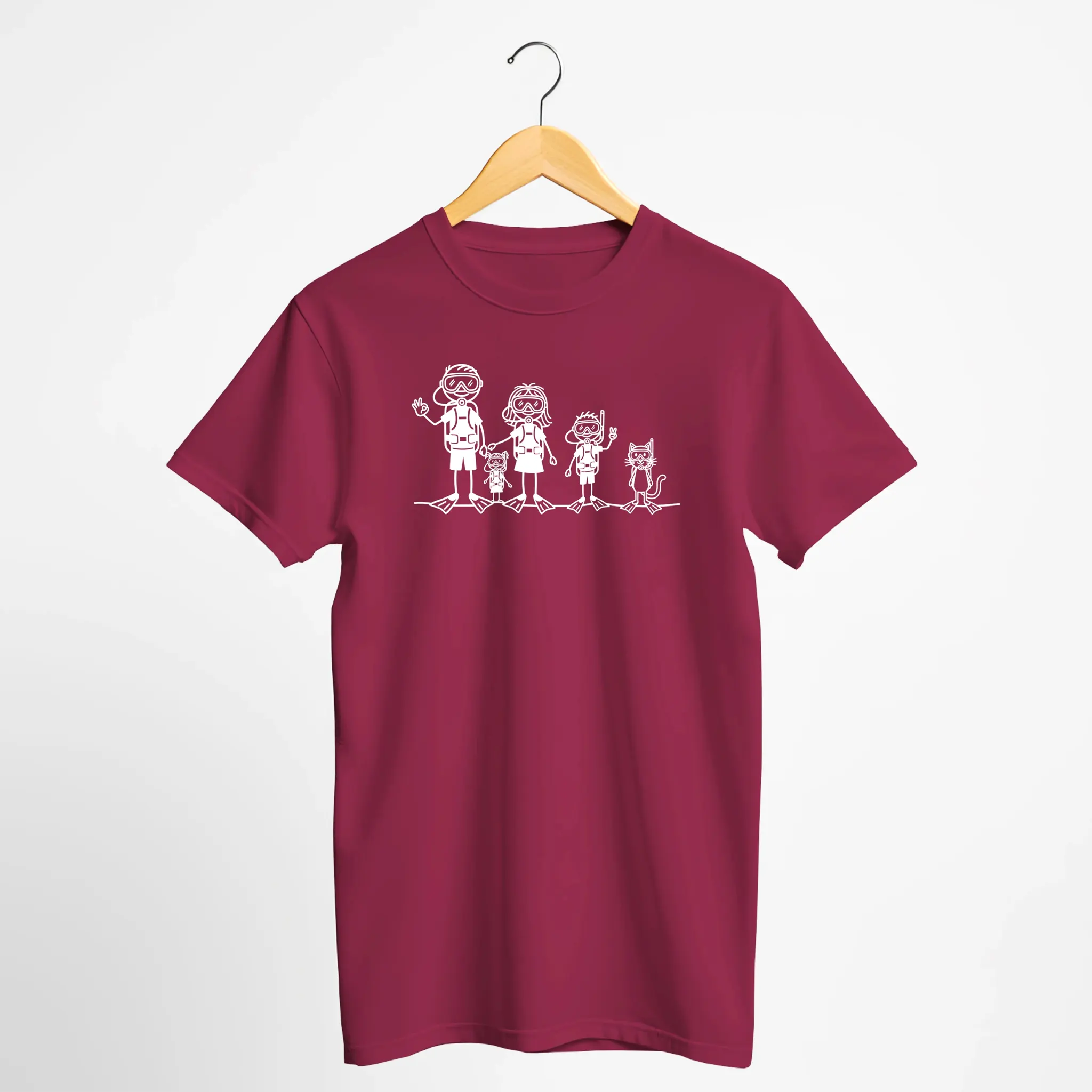 Scuba Diving Stick Figure Family T-Shirt